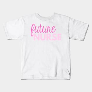 Pink Future Nurse with Thin Script Kids T-Shirt